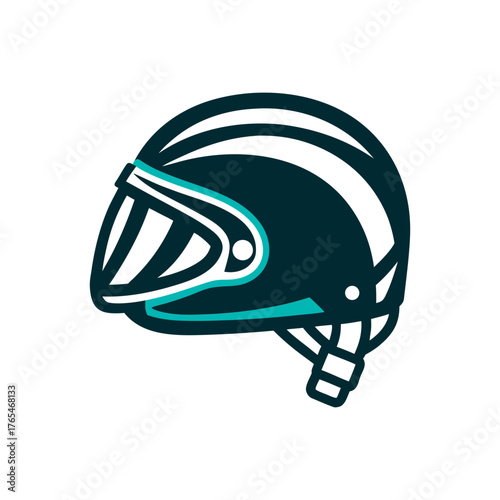 Retro Motorcycle Helmet Icon Illustration A rose pink scooter helmet lies on a blush field