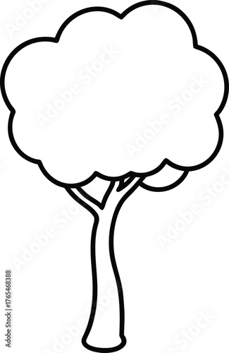 Beautiful Tree Outline Simple Drawing For Kids Nature Art Activity COLORING PAGE OUTLINT LINR ART