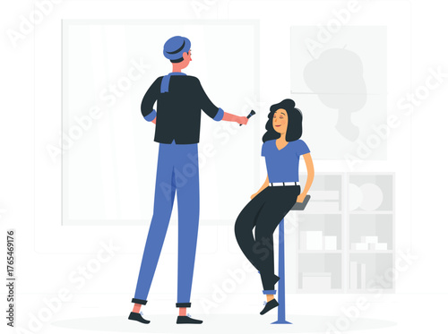 Makeup Artist Applying Makeup to a Model in a Studio Setting beauty fashion