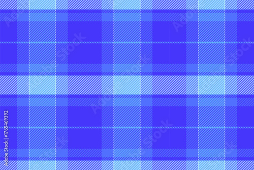 Perfection tartan seamless background, template check textile vector. Ornament texture plaid fabric pattern in blue and indigo colors.