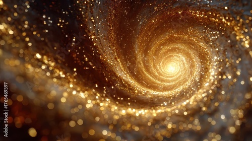 Wallpaper Mural Glowing Spiral Tunnel Illuminated by Radiant Light and Shimmering Particles Torontodigital.ca