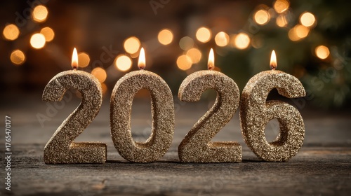 Wallpaper Mural Elegant Gold Candles for New Year Celebration Scene with Sparkling Background Torontodigital.ca