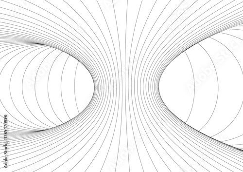 Black and white hypnotic wormhole tunnel optical Illusion background
