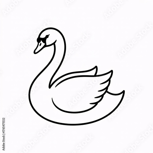 Elegant swan illustration with graceful curves, perfect for branding, logos, and sophisticated designs seeking natural beauty and serene symbolism.