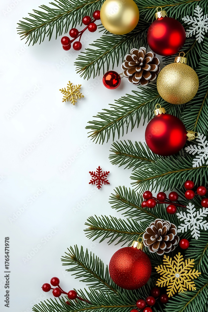 Fototapeta premium Christmas decorations background.