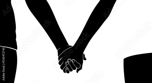 Connected Silhouette A Symbol of Partnership and Unity in Black and White