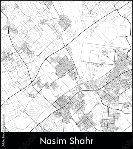 Wallpaper Mural Nasim Shahr city map, Iran - Topographic vector map poster Torontodigital.ca