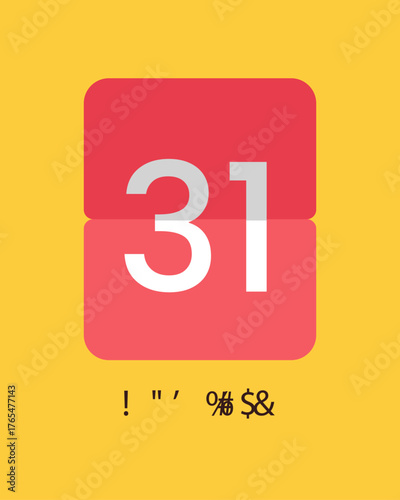 Countdown Timer Vector Graphic Template Modern Flat Design Days Left Teaser Asset
