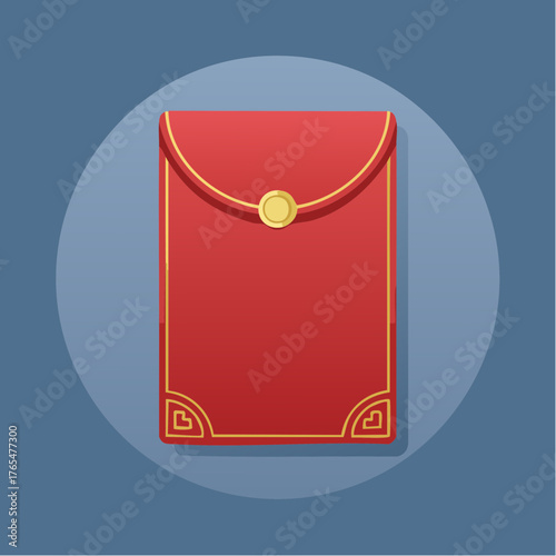 Enveloppe rouge chinoise stylisée isolée symbole de chance