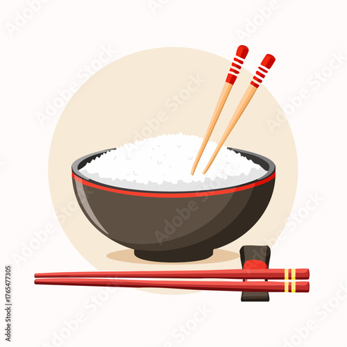 Illustration stylisée d’ustensiles de cuisine orientale isolés