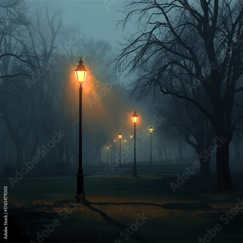 The streetlights stood tall in the silent night, becoming a loyal companion for anyone who was still awake.