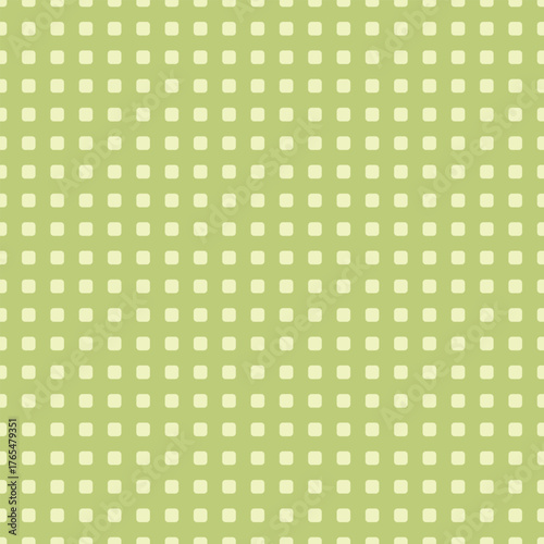 Seamless vector pattern featuring pale lime rounded squares over a light olive background. Perfect for branding, textiles, web design, and stylish geometric layouts.