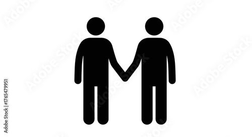 Two Figures Holding Hands, Symbolizing Partnership, Unity, and Friendship
