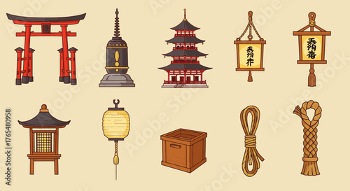 Oriental Collection Japanese Lanterns, Pagoda, Torii Gate and More