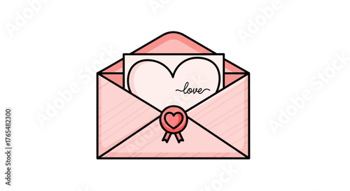Love letter with heart card in pink envelope A symbol of romance and affection