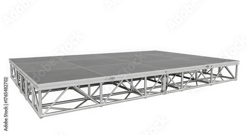 Modular stage platform structure isolated on transparent background