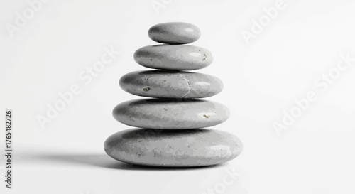 Stacked Gray Stones: Smooth, Balanced, and Serene Arrangement