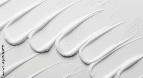 Swirls of Thick White Cream Texture with Smooth Glossy Finish