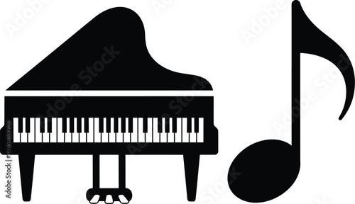 Piano and music notes