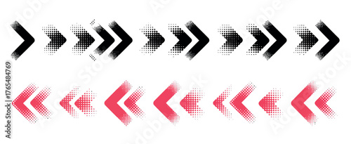 Halftone Speed Arrow Vector – Fast Motion, Acceleration, and Dynamic Direction Illustration for Technology, Sports, and Transport Design
