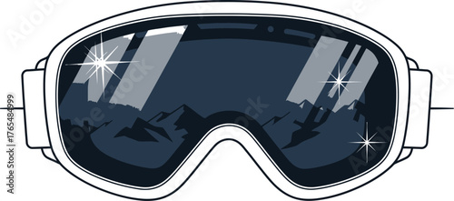 Goggles, ski safety goggle vector illustration icon