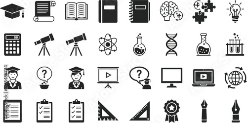 Education and science icon set vector illustration 