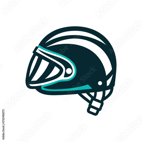 Retro Motorcycle Helmet Icon Illustration A rose pink scooter helmet lies on a blush field