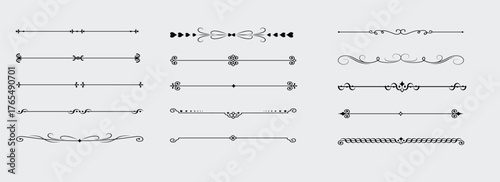 Vintage Ornamental Border , Divider Set ,Elegant Decorative Frame Collection. Victorian Ornate Divider , Label Design Elements ,Luxury Decoration Art