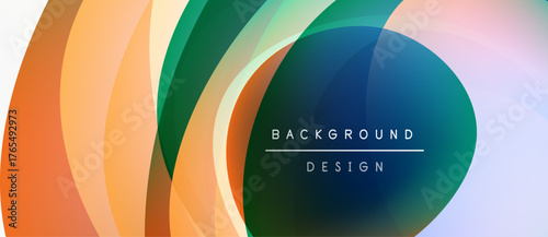Abstract colorful layers create dynamic visual effect. Modern design elements blend, forming gradient composition. Background suggests fluidity, movement.