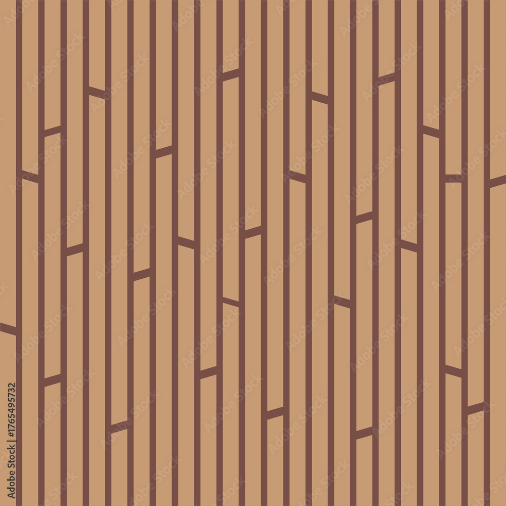 Fototapeta premium Vector Art Textured Wood Grain Pattern Seamless Background In Shades Of Brown With Darker Vertical Lines And Jagged Gaps