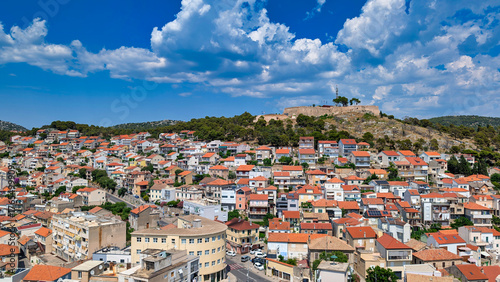 Obraz na płótnie Sveti Ivan Fortress Overlooking Šibenik, Central Dalmatia, Croatia, Historic Coa