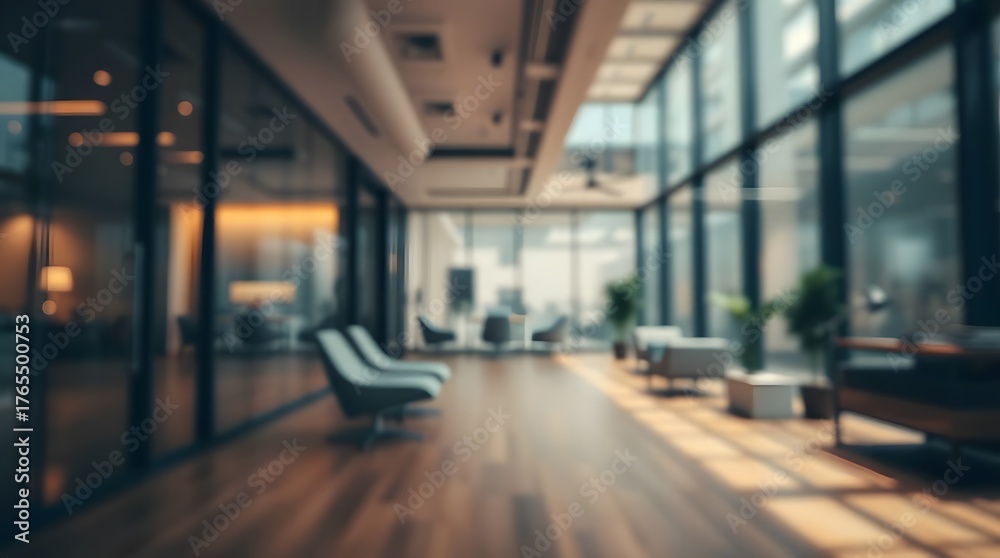 Fototapeta premium Abstract Blur Office Interior with Copy Space Background