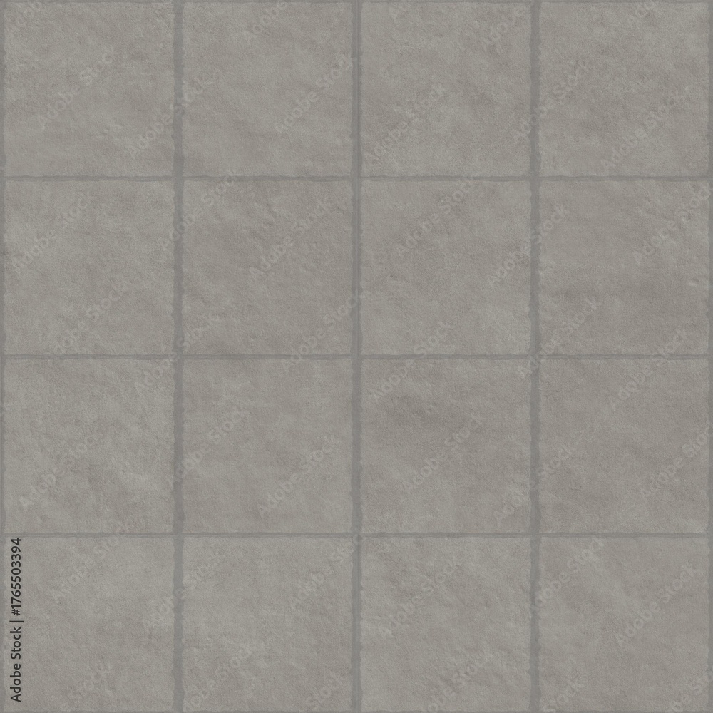 Fototapeta premium Gray tiled floor with uniform square pattern and subtle texture