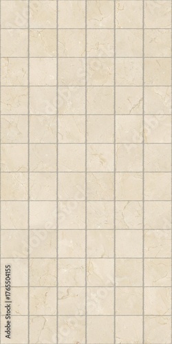 Beige tiled surface with grid pattern and subtle texture