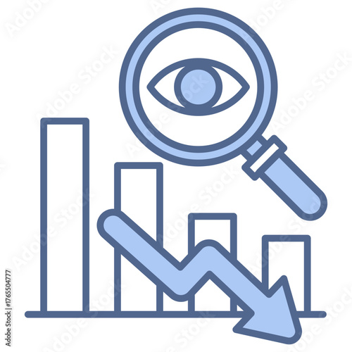 Crisis Analysis Blue Icon