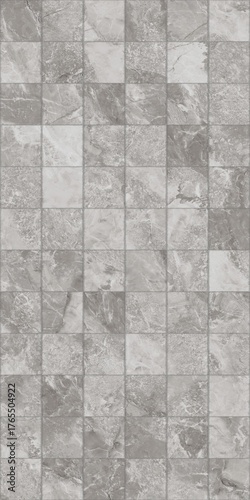 Wallpaper Mural Gray marble tile pattern with natural veining and square grid layout Torontodigital.ca