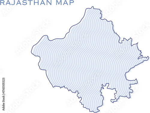 map of Rajasthan state of India illustration on white background