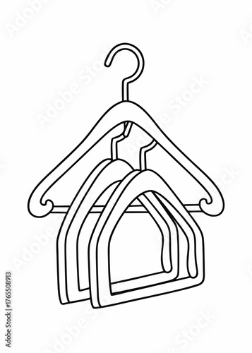Laundry Hanger Symbol Line Art Style