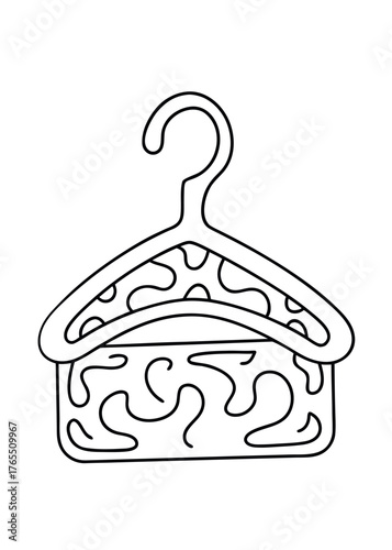 Dry Cleaning Clothes Hanger Outline Design vector