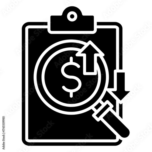 Cost Analysis Glyph Icon
