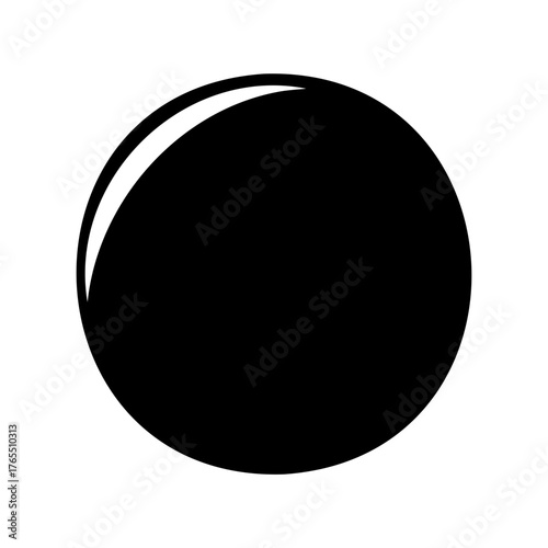 A solitary black sphere with a white highlight casting on the side