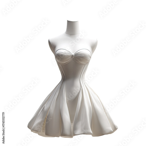 White strapless dress on mannequin