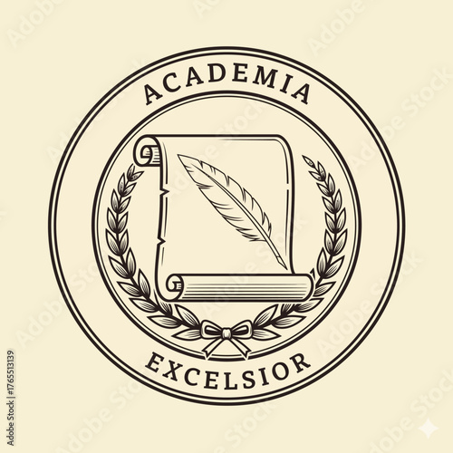 Classic Academia Excelsior Seal Logo