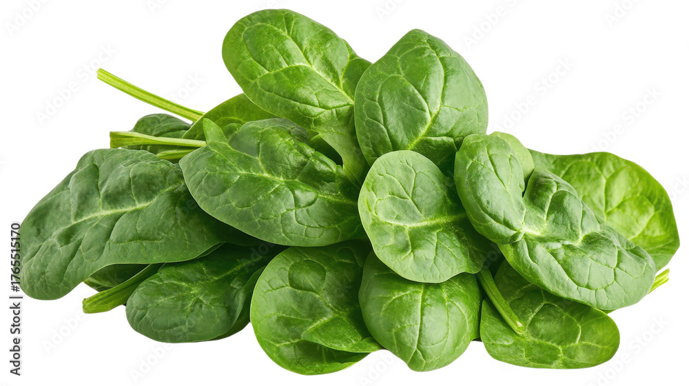 Fototapeta premium Fresh Spinach Leaves Bunch isolated on a transparent background