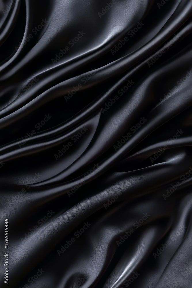 Fototapeta premium Abstract Dark Elegance Luxurious Silk Cloth Texture with Smooth Folds for Stylish Background Design
