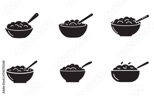set of granola icon silhouette vector illustration design
