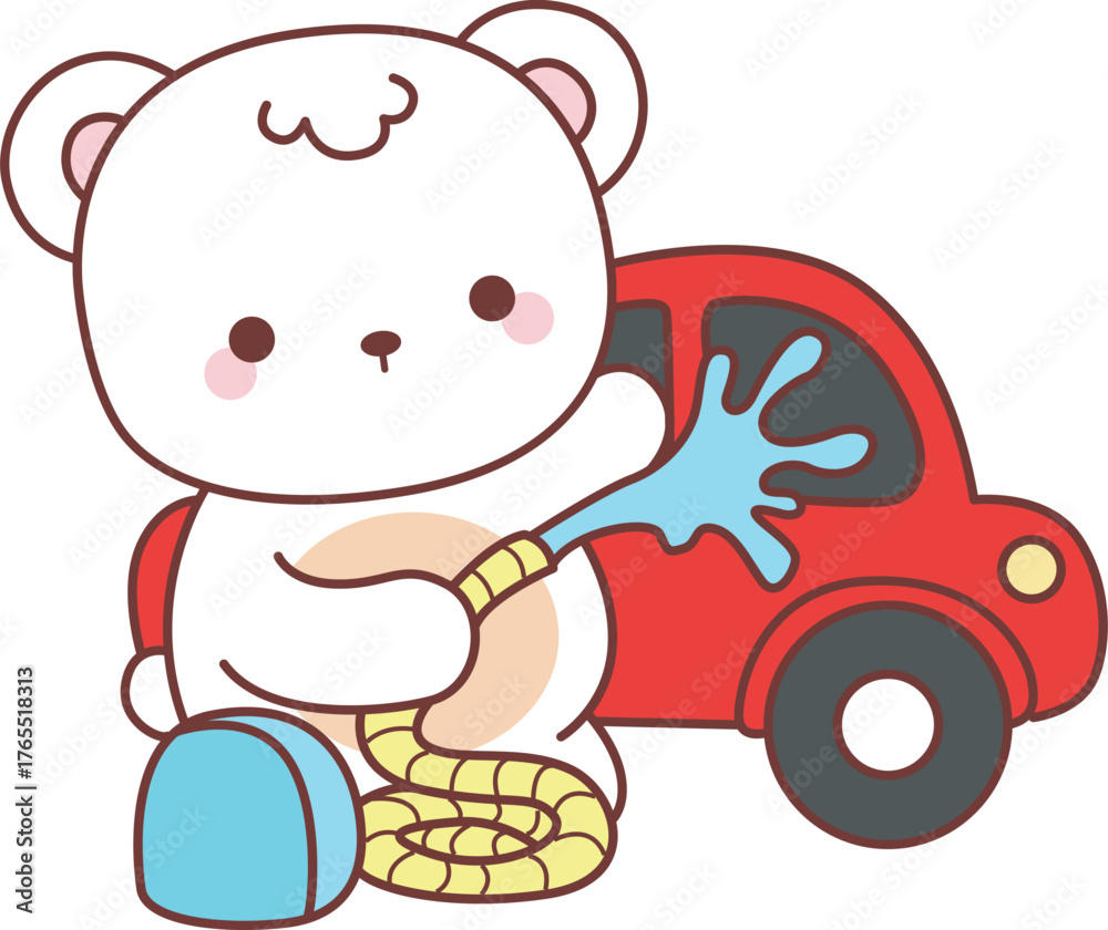 Fototapeta premium Illustration of cute bear winter icon.