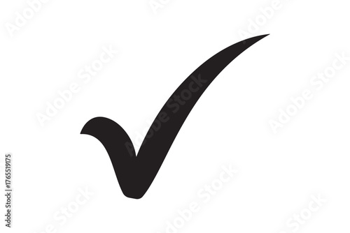 Black check mark icon vector transparent background