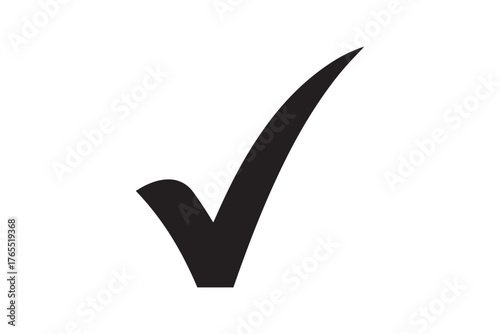 Black check mark icon vector transparent background