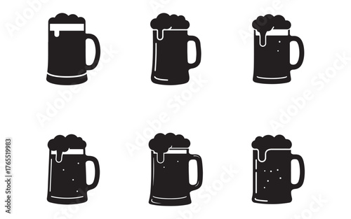 set of Mug icon silhouette vector illustration design
